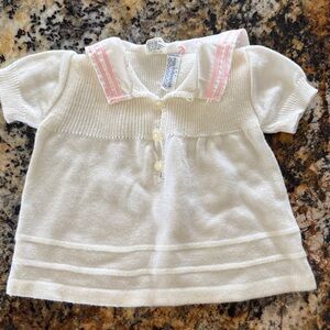 Bloomingdale's Kids White Shirt with Pink Trim